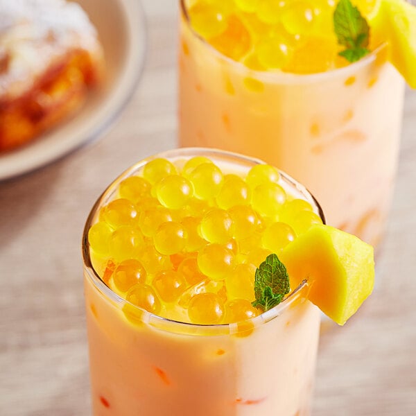 Possmei Mango Popping Boba 7.05 lb. - 4/Case