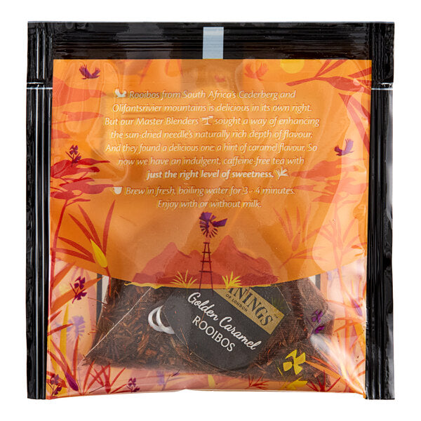 Twinings Golden Caramel Rooibos Large Leaf Pyramid Tea Sachets - 100/Case