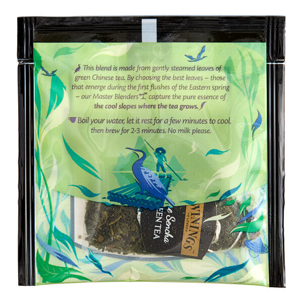 Twinings Pure Sencha Green Large Leaf Pyramid Tea Sachets - 100/Case