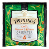 Twinings Green Exotic Mango & Ginger Large Leaf Pyramid Tea Sachets - 100/Case