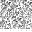 Cotton Print Nature's Sketchbook White/Black Fabric 44/45"