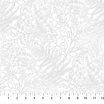 Cotton Fabric White Pigment Nature's Sketchbook 44/45"
