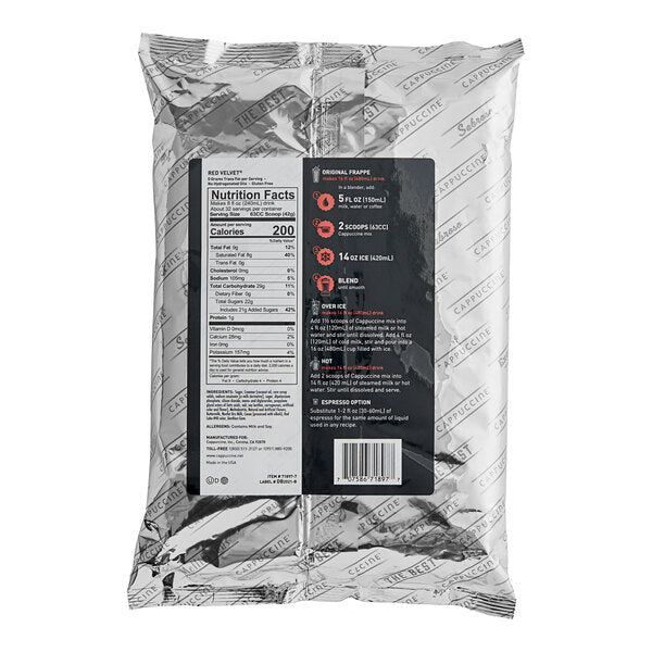 Cappuccine Red Velvet Frappe Mix 3 lb. - 5/Case