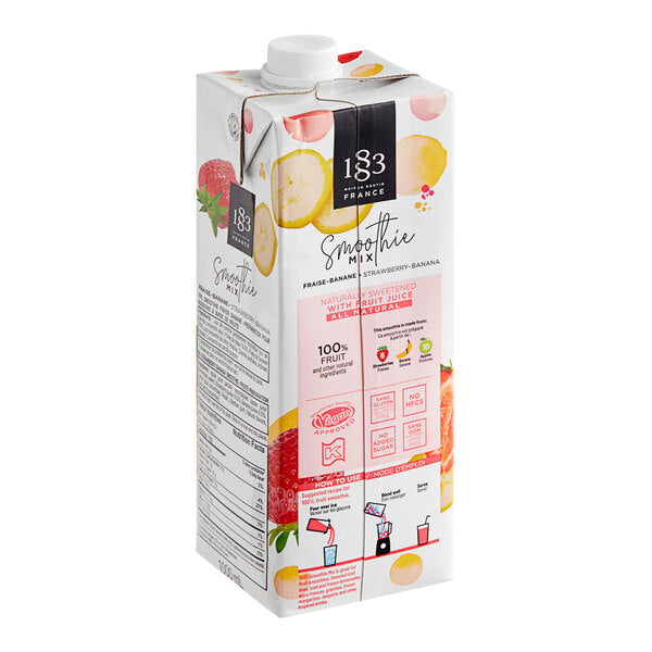1883 Maison Routin Strawberry Banana Smoothie Mix 1 Liter - 8/Case