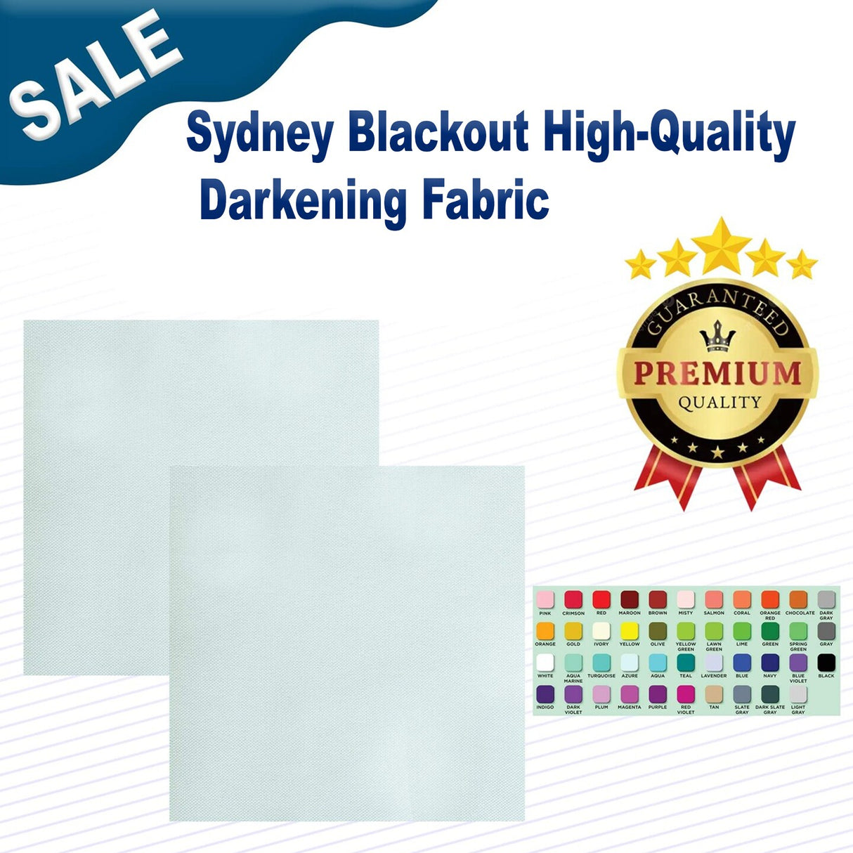 1 Yard Sydney Blackout High-Quality Darkening Fabric