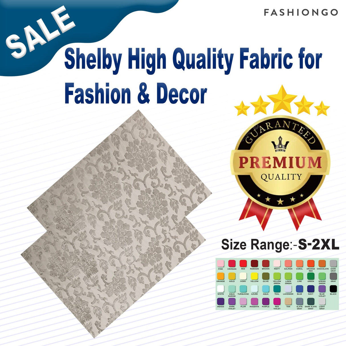 1 Yard Shelby High-Quality Fabric for Fashion & Decor