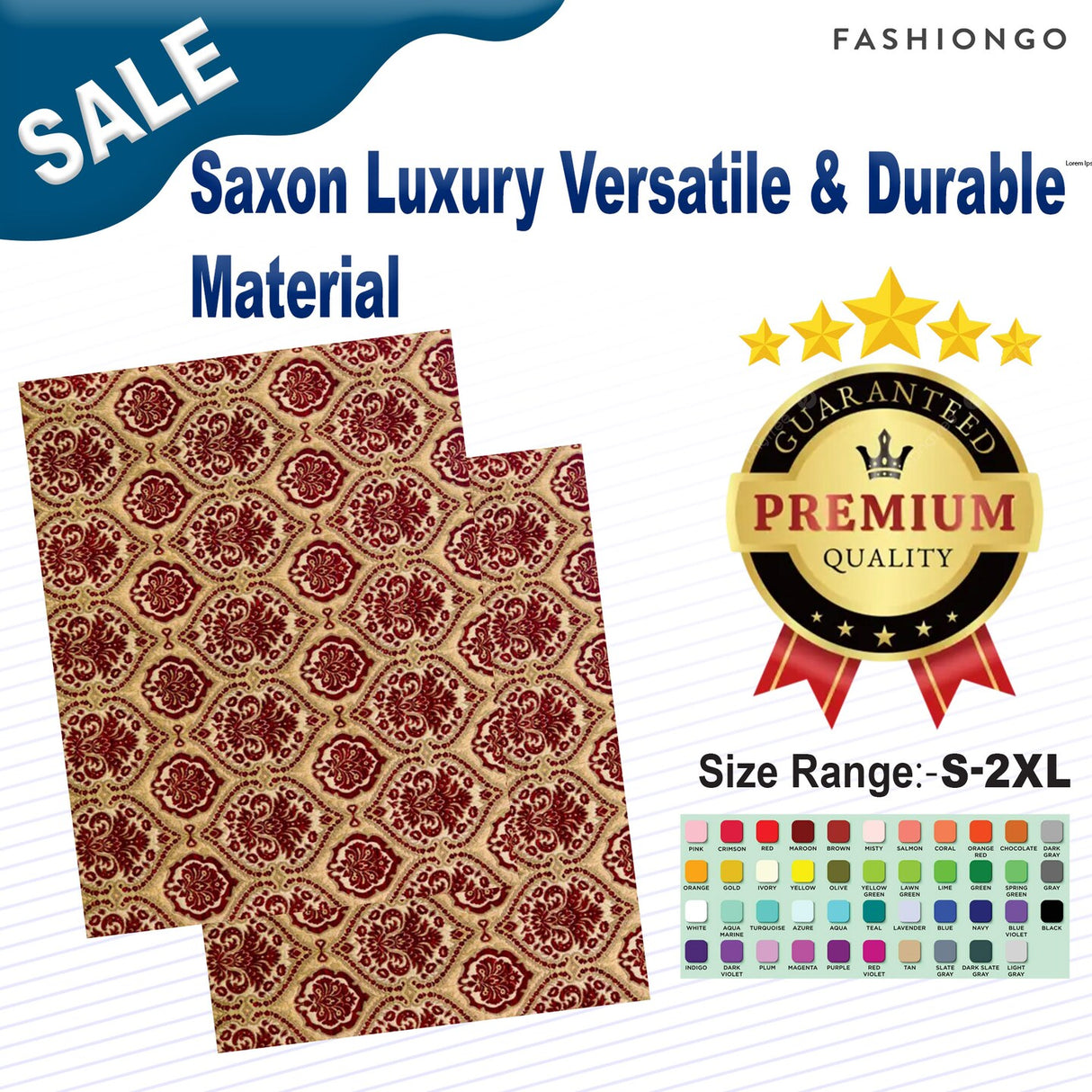 1 Yard Saxon Luxury Versatile & Durable Material