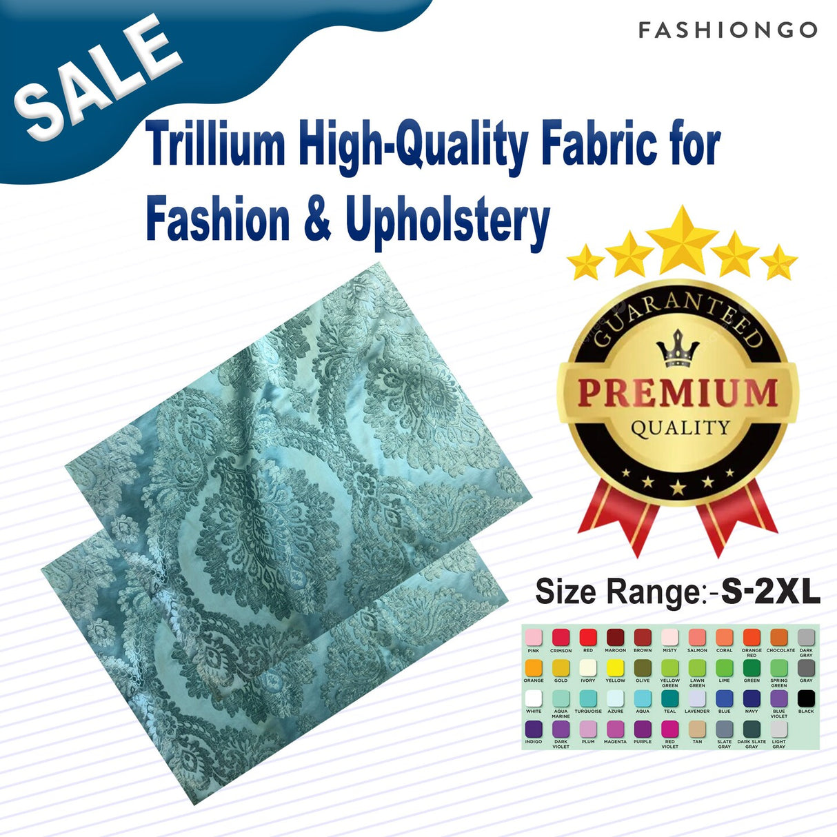 1 Yard Trillium High-Quality Fabric for Fashion & Upholstery