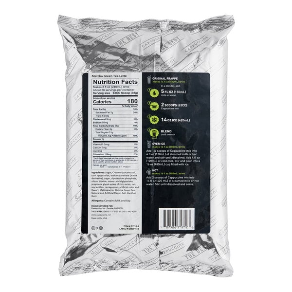 Cappuccine Matcha Latte Frappe Mix 3 lb. - 5/Case
