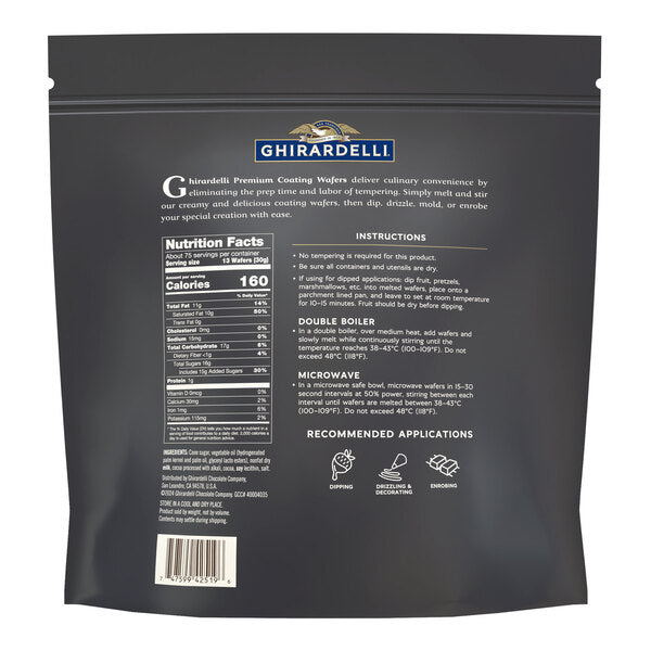 Ghirardelli Dark Coating Wafers 5 lb. Bag