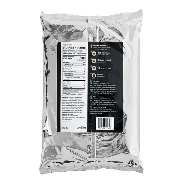 Cappuccine Frosted Latte Frappe Mix 3 lb. - 5/Case