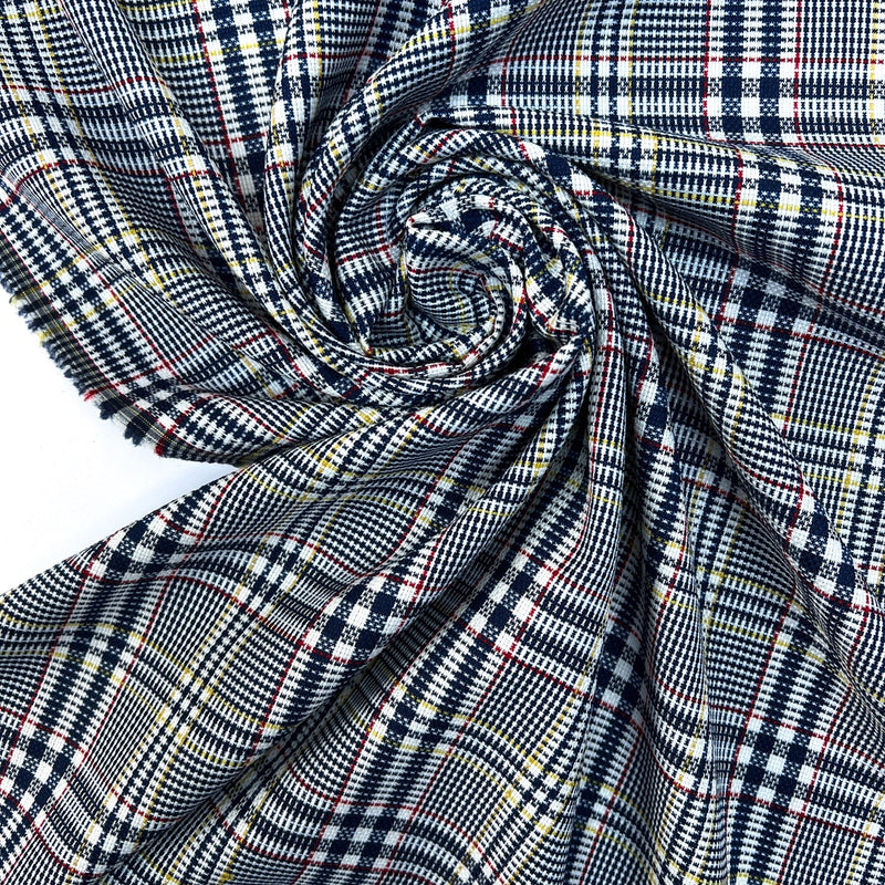 Polyamide Checked Suiting Fabric Blue