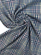 Polyamide Checked Suiting Fabric Blue