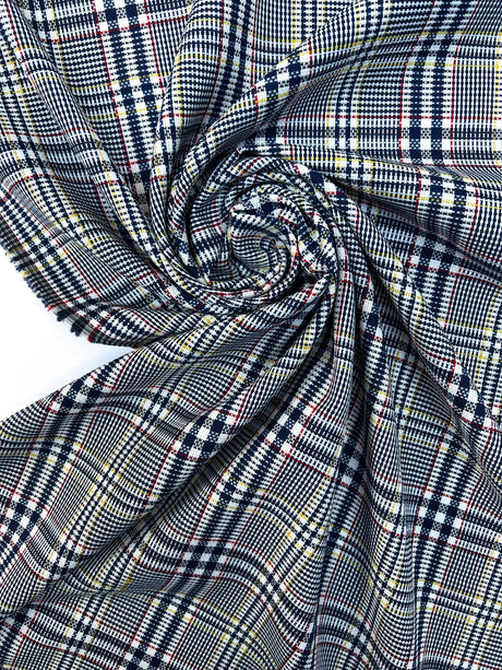 Polyamide Checked Suiting Fabric Blue