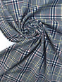 Polyamide Checked Suiting Fabric Blue