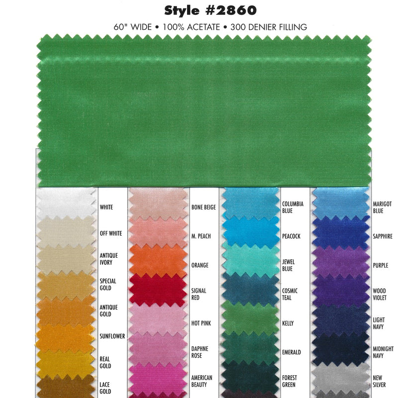 Bridal Satin 100 Percent Acetate Fabric - 60" Wide, Assorted Colors (1 Yard)