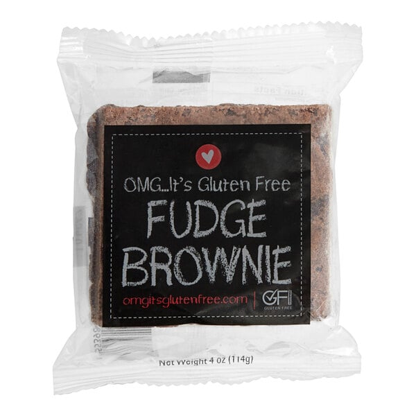 OMG...It's Gluten Free Individually Wrapped Gluten-Free Fudge Brownie 4 oz. - 24/Case