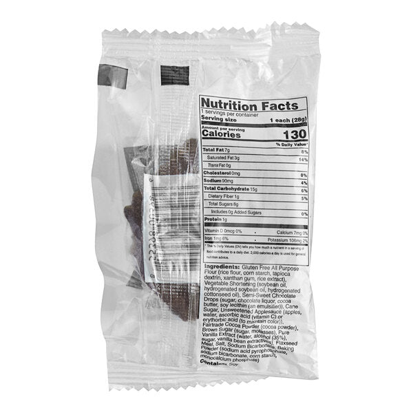 OMG...It's Gluten Free Individually Wrapped Vegan Gluten-Free Double Chocolate Chip Cookie 1 oz. - 48/Case