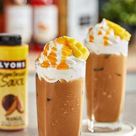 Lyons Designer Dessert Mango Flavoring Sauce 12 fl. oz. (15 oz.) - 12/Case