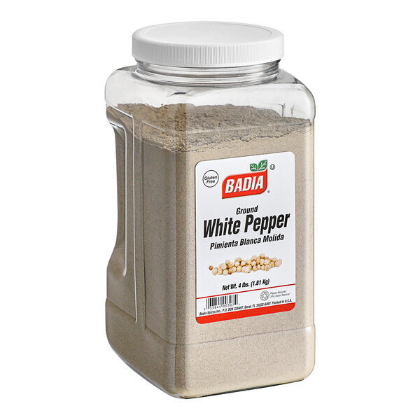Badia Ground White Pepper 4 lb. - 4/Case