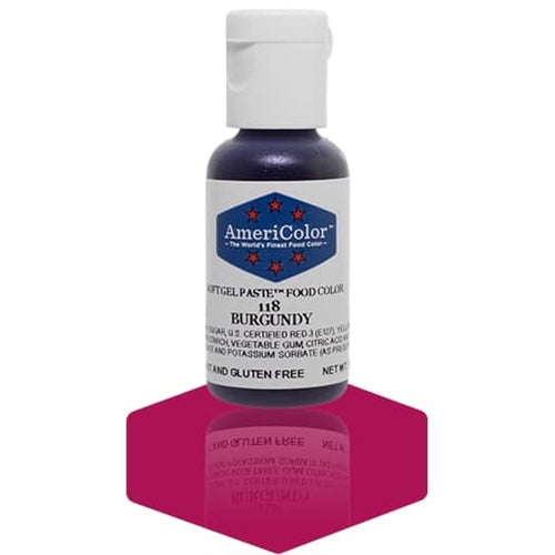 Burgundy Soft Gel Paste Food Color - AmeriColor 118