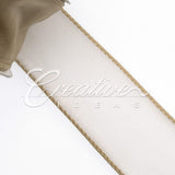 1 1/2" Wired Organza Ribbon - 10 Yards (Toffee)