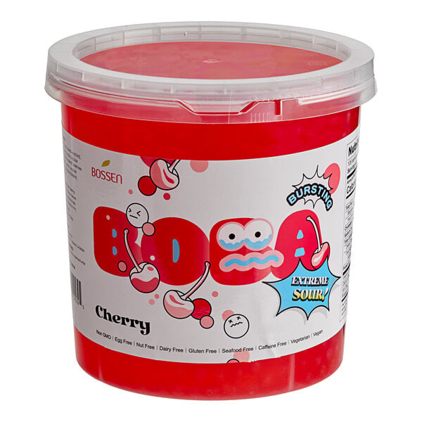Bossen Sour Cherry Bursting Boba 7.04 lb. - 4/Case