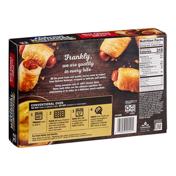 Hebrew National Beef Franks in a Puff Pastry Blanket - 192/Case
