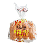 Martin's Famous Top-Sliced Long Hot Dog Potato Rolls 1.9 oz. - 64/Case