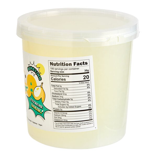 Bossen Sour Lemon Bursting Boba 7.04 lb. - 4/Case