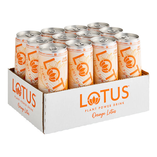 Lotus Plant Energy Zero Sugar Orange Lotus Plant Power Energy Drink 12 fl. oz. - 12/Case