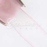1 1/2" Wired Organza Ribbon - 10 Yards (Light Pink)