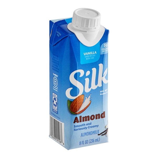 Silk Vanilla Almond Milk 8 fl. oz. - 18/Case