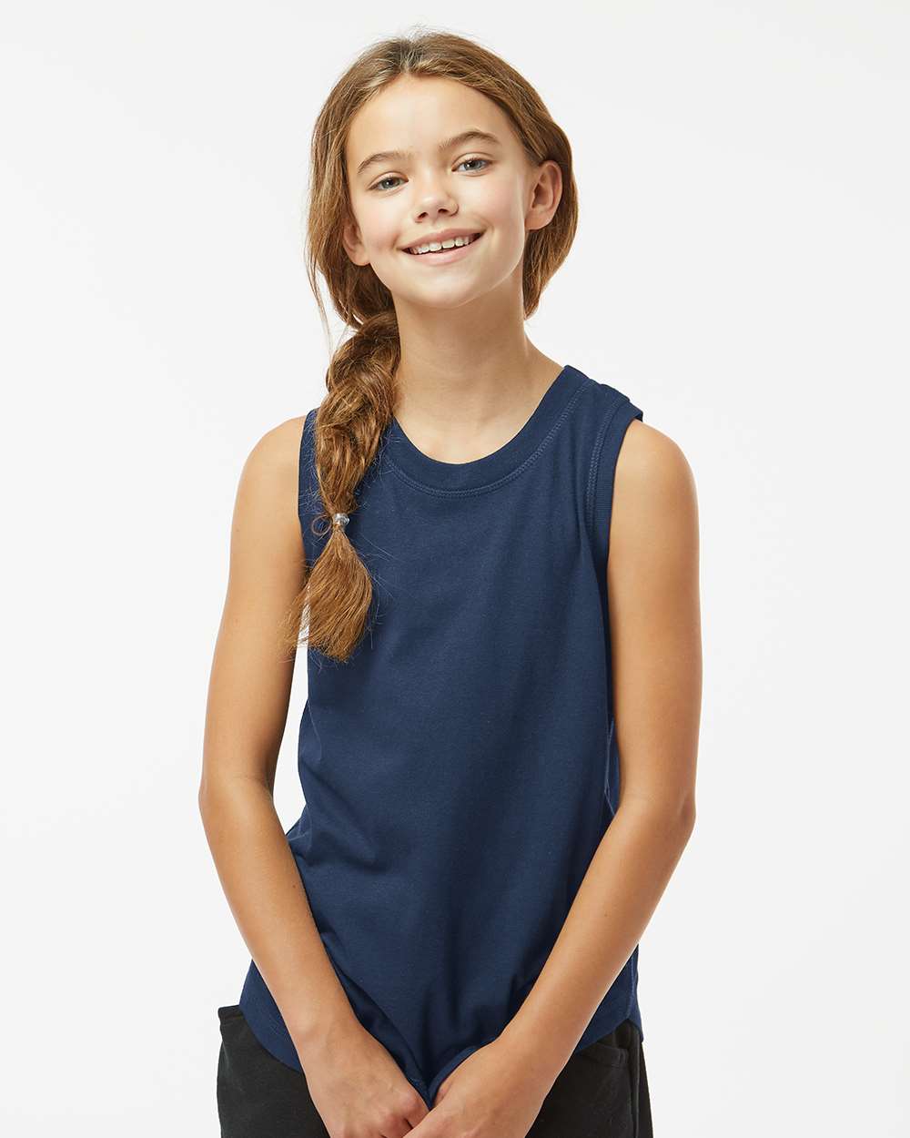 LAT® Girls' Relaxed Fine Jersey Crewneck Sleeve less Tank - 2692