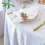 Square Crushed Velvet Table Overlay 85x85 White