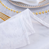 Rectangular Crushed Velvet Tablecloth 90x132 White