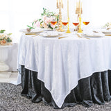 Seamless Square Ice Crushed Velvet Tablecloth Overlay