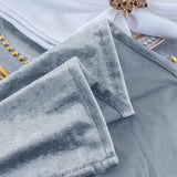 Crushed Velvet Rectangular Tablecloth 90x132 Dusty Blue