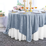 Square Crushed Velvet Tablecloth Overlay 85x85 Dusty Blue