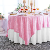Square Crushed Velvet Table Overlay 85x85 Pink