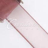 1 1/2" Wired Organza Ribbon - 10 Yards (Rosy Mauve)