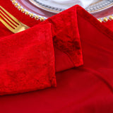 Crushed Velvet Square Table Overlay 85x85 Red