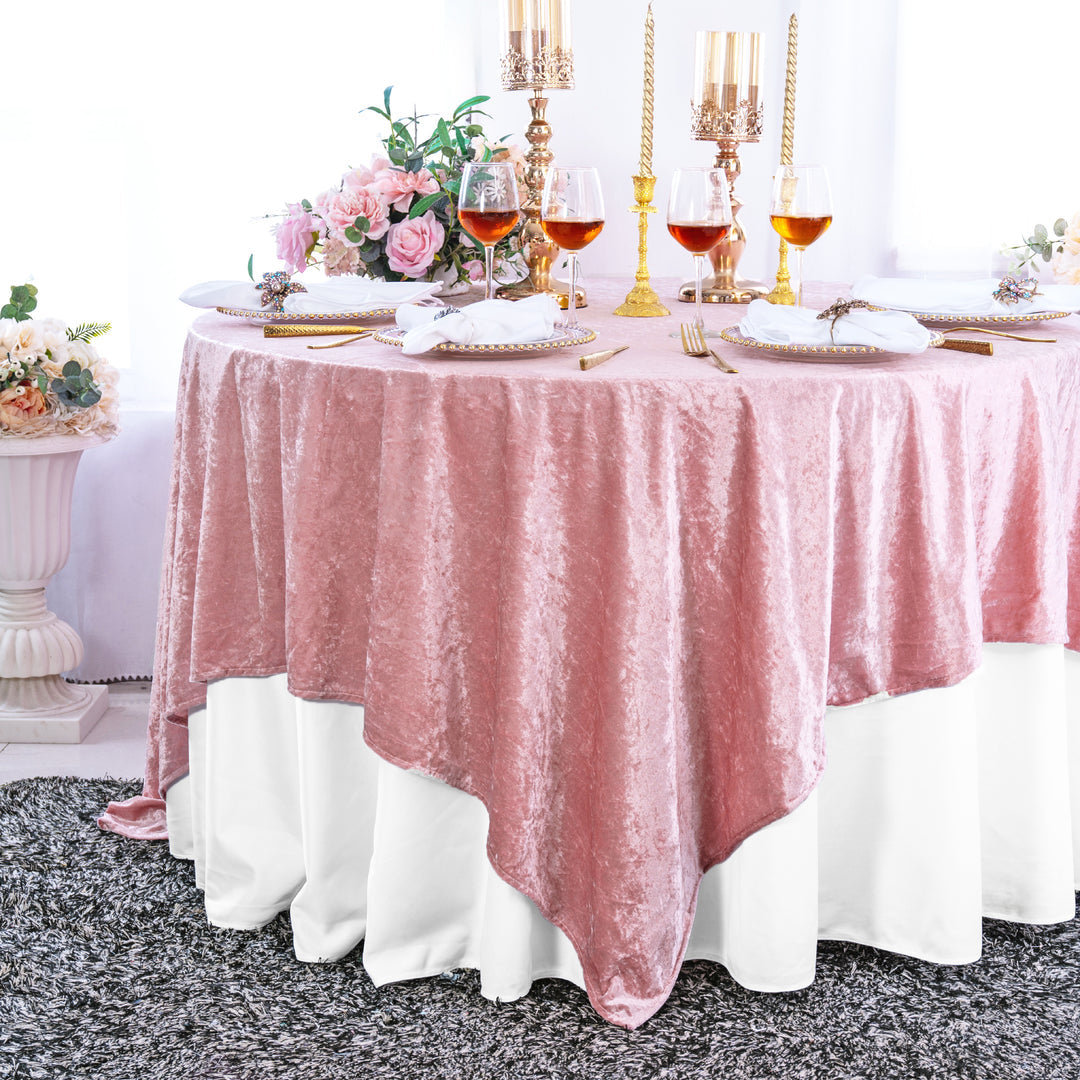 Seamless Square Ice Crushed Velvet Tablecloth Overlay