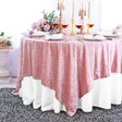 Square Crushed Velvet Table Overlay 85x85 Blush Pink