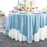 Seamless Square Ice Crushed Velvet Tablecloth Overlay