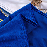 Round Ice Crushed Velvet Tablecloth 120" Royal Blue