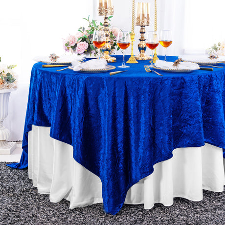 Seamless Square Ice Crushed Velvet Tablecloth Overlay