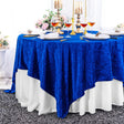 Square Crushed Velvet Tablecloth Overlay 85x85 Royal Blue