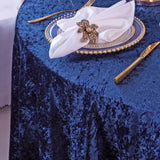 Square Crushed Velvet Table Overlay 85x85 Navy Blue