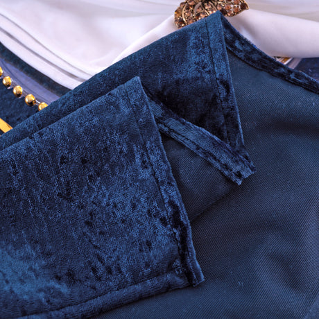 Square Crushed Velvet Table Overlay 85x85 Navy Blue
